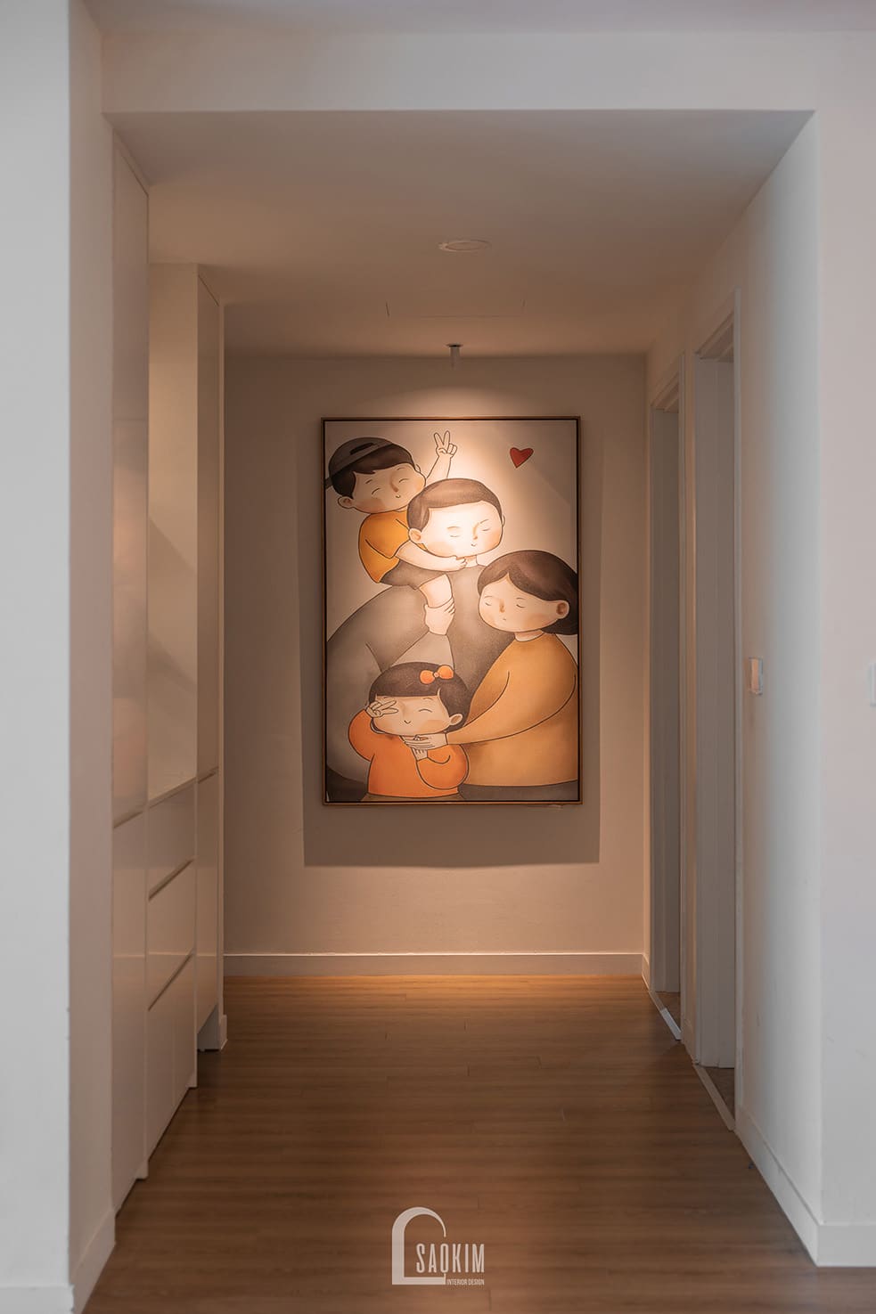 Thiết kế nội thất sảnh chung cư phong cách Wabi Sabi mix Japandi dự án Hà Nội Paragon 138m2