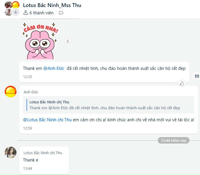 Phản hồi khách hàng sau khi hoàn thiện thiết kế thi công chọn gói căn hộ