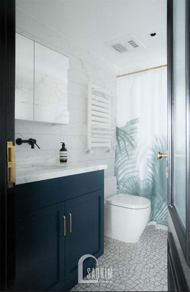 Không gian phòng tắm tươi mới, trẻ trung