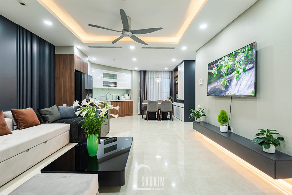 Thi công nội thất căn hộ Golden Park mang vẻ đẹp ấm cúng với phong cách hiện đại