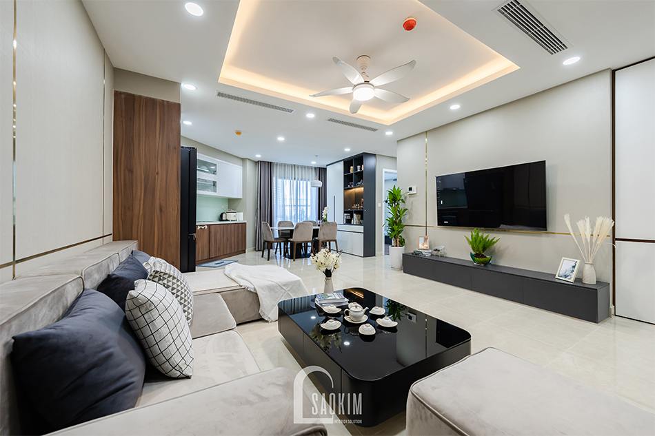 Không gian mở được lựa chọn cho các khu vực sinh hoạt chung giúp căn hộ trở nên rộng thoáng hơn