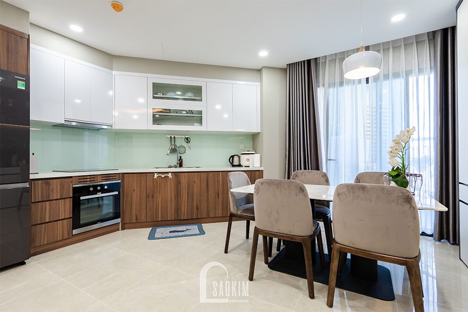 Hoàn thiện thi công phòng bếp chung cư 80m2 Golden Park