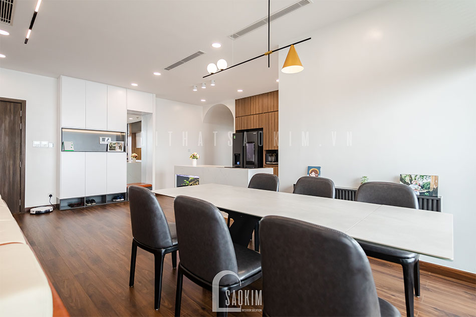 Thi công nội thất phòng ăn căn hộ cao cấp chung cư The Zen Gamuda 157m2 phong cách hiện đại và dấu ấn cá nhân