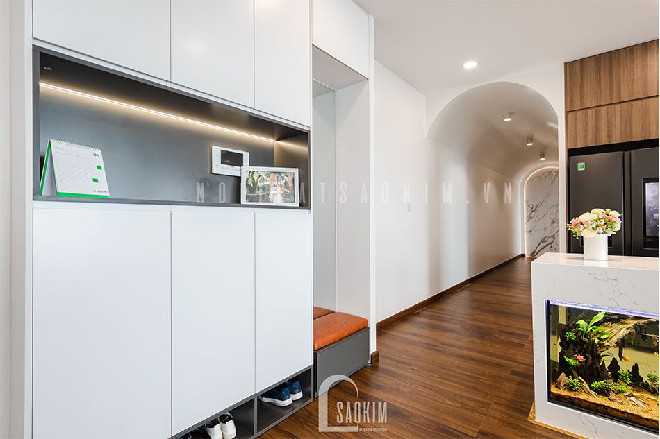 Thi công nội thất hành lang căn hộ cao cấp chung cư The Zen Gamuda 157m2 phong cách hiện đại