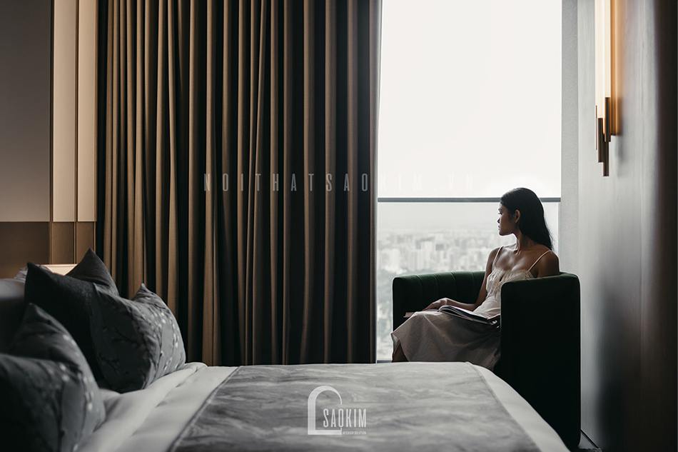 Thi công nội thất phòng ngủ căn hộ chung cư 60m2 - 6Th Element đẹp tinh tế, cuốn hút