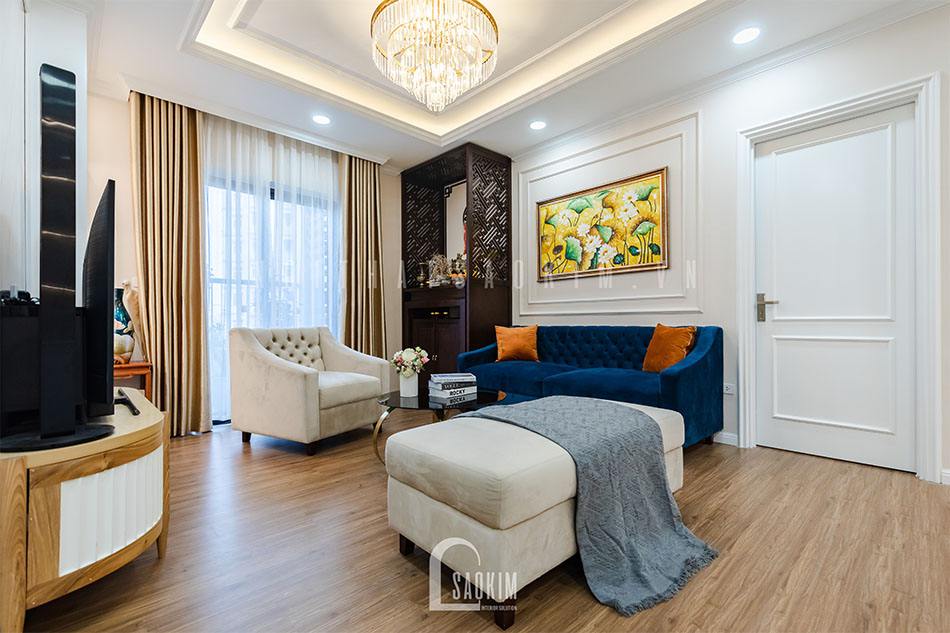 Thi công nội thất căn hộ phong cách Tân Cổ Điển dự án Le Grand Jardin Sài Đồng 99m2