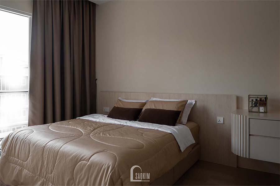 Thi công nội thất phòng ngủ·chung cư 48m2 Lacasta Văn Phú theo phong cách tối giản