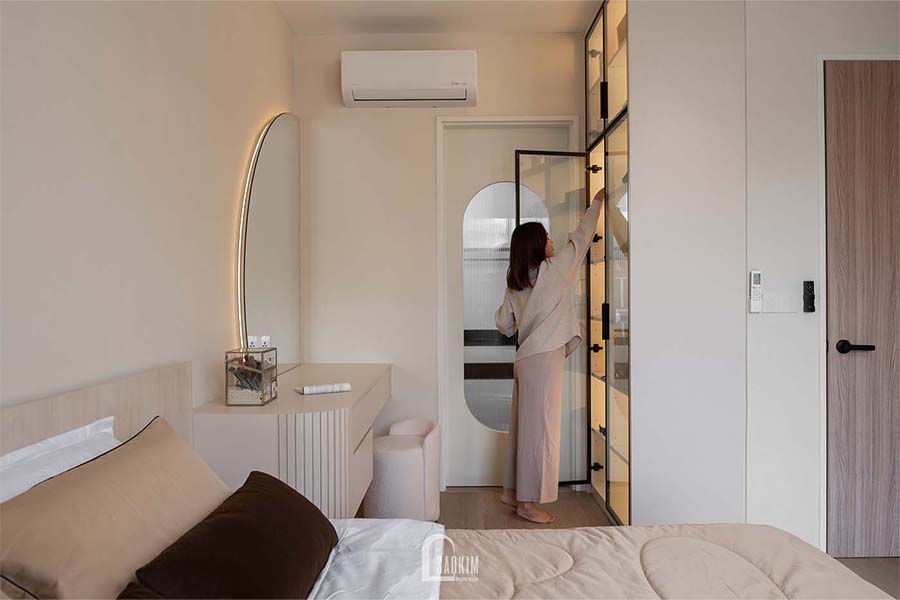 Thi công nội thất phòng ngủ·chung cư 48m2 Lacasta Văn Phú theo phong cách tối giản