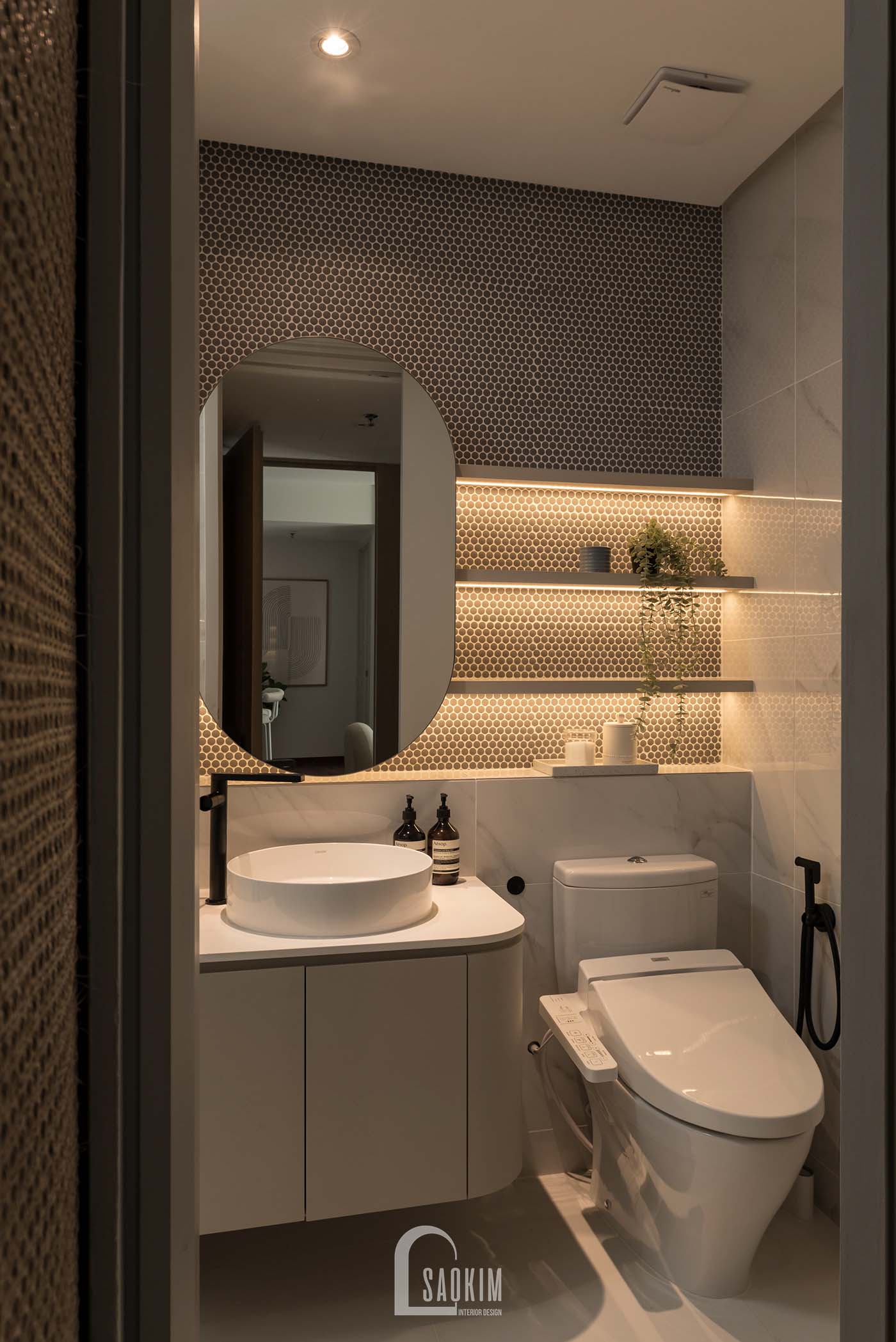 Thi công nội thất phong cách tối giản phòng tắm chung cư The Nine giá trị thẩm mỹ vượt thời gian