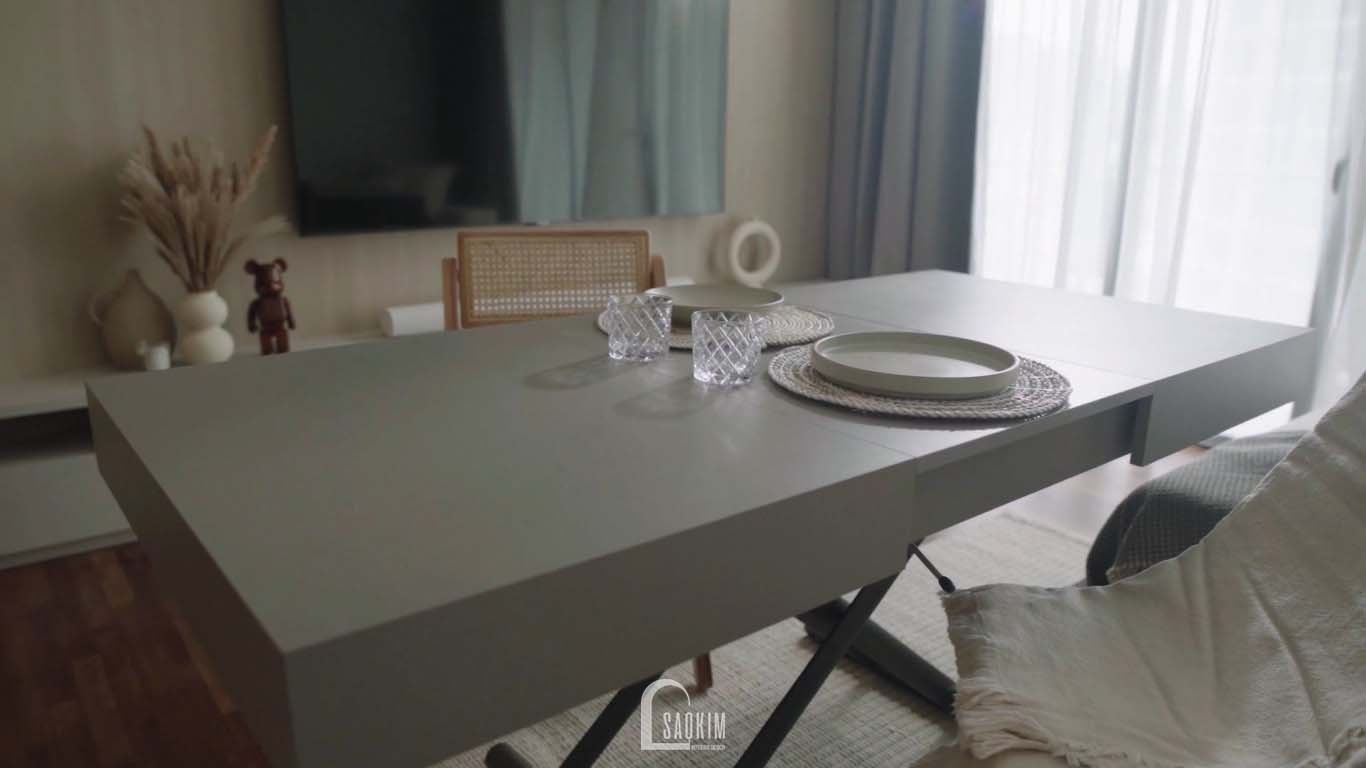 Thi công nội thất phong cách tối giản phòng khách chung cư The Nine giá trị thẩm mỹ vượt thời gian