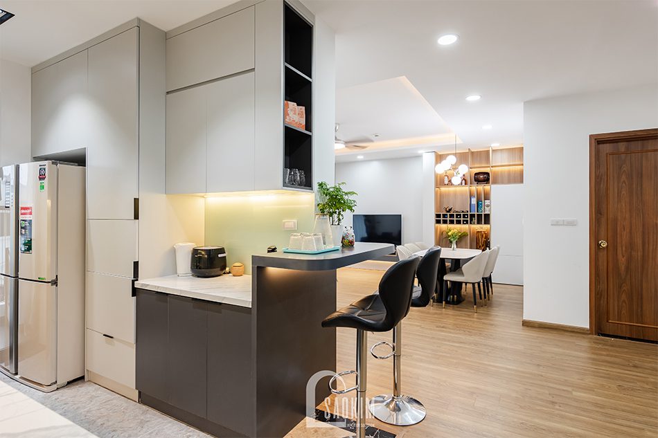 Thiết kế thi công phòng bếp chung cư Iris Garden hiện đại