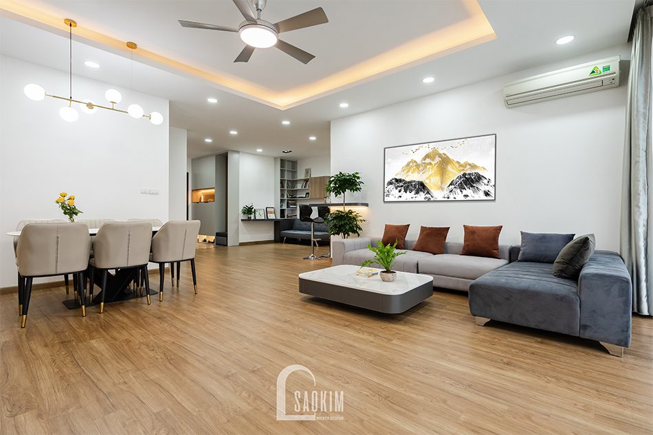 Thiết kế thi công phòng khách chung cư Iris Garden theo phong cách hiện đại