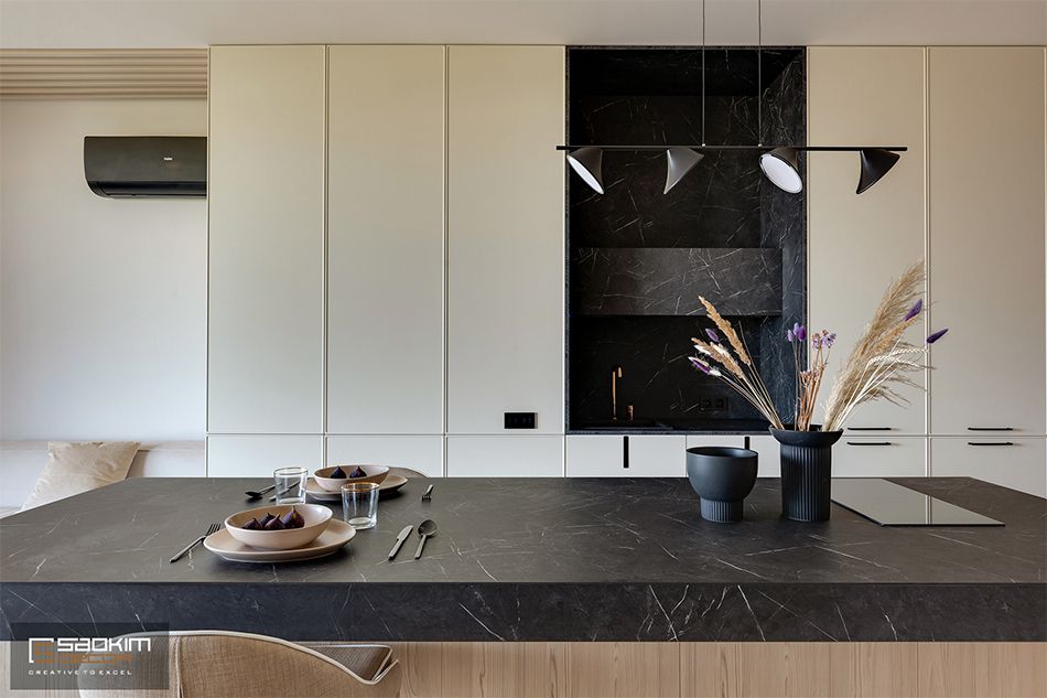 Thiết kế và thi công nội thất bàn ăn chung cư La Casta Tower 48m2