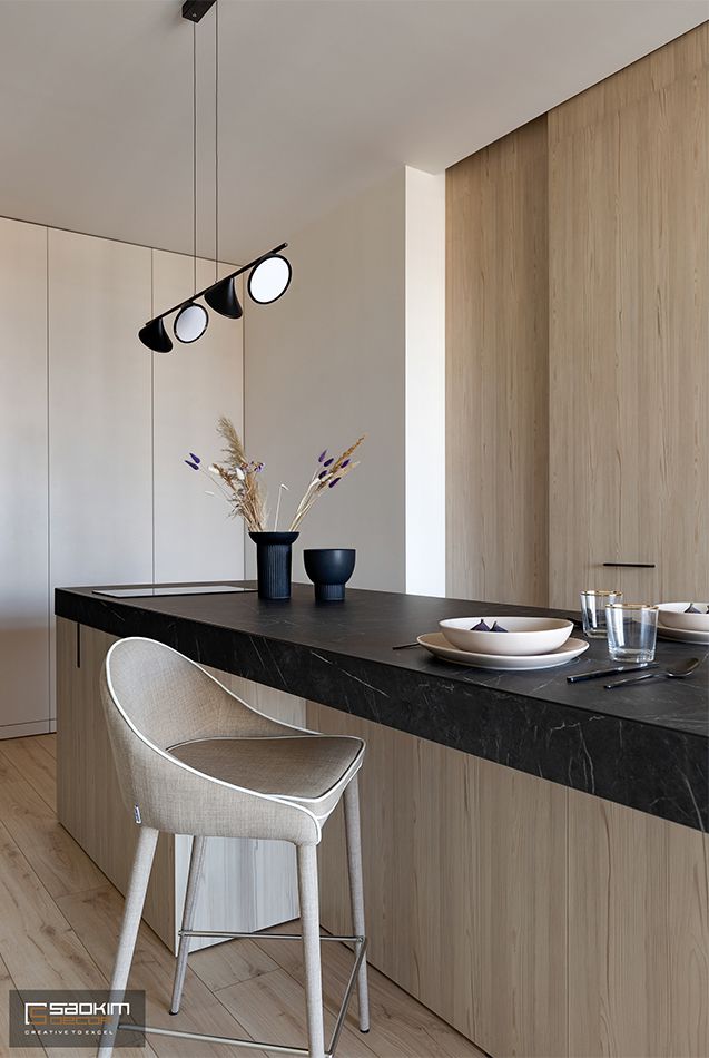 Thiết kế và thi công nội thất bàn ăn chung cư La Casta Tower phong cách hiện đại