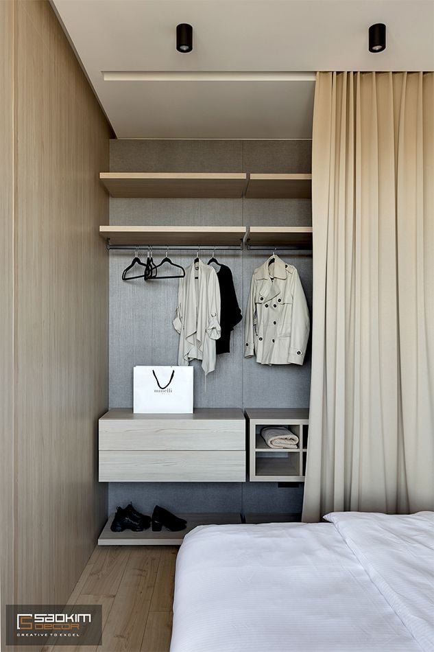 Thiết kế nội thất phòng ngủ chung cư 48m2 Văn Phú, Hà Đông