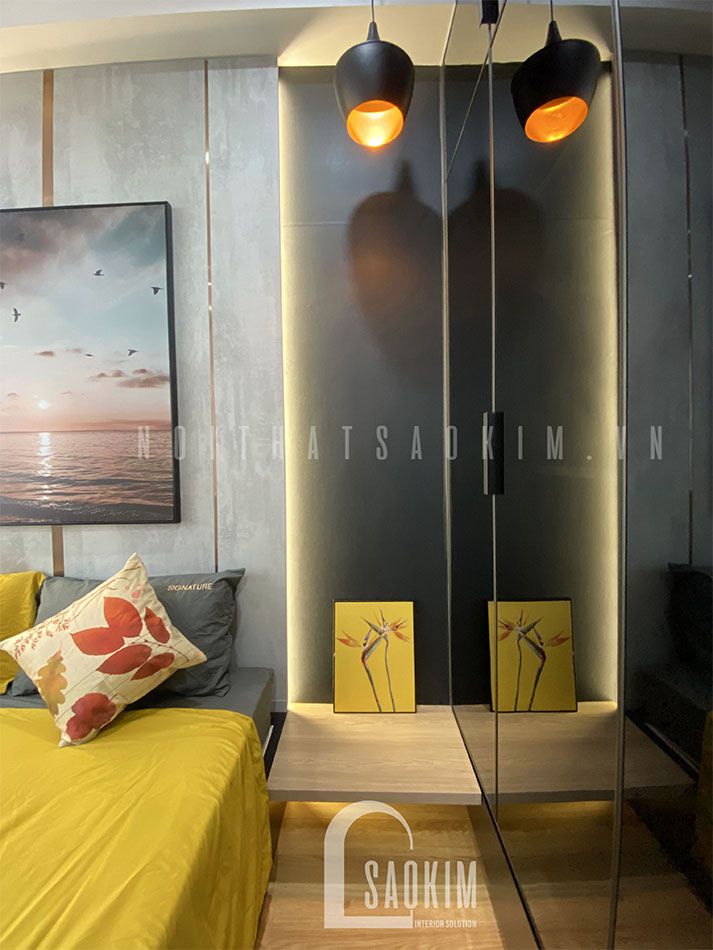 Tab đầu giường để đặt đồ trang trí hoặc một số đồ cần thiết