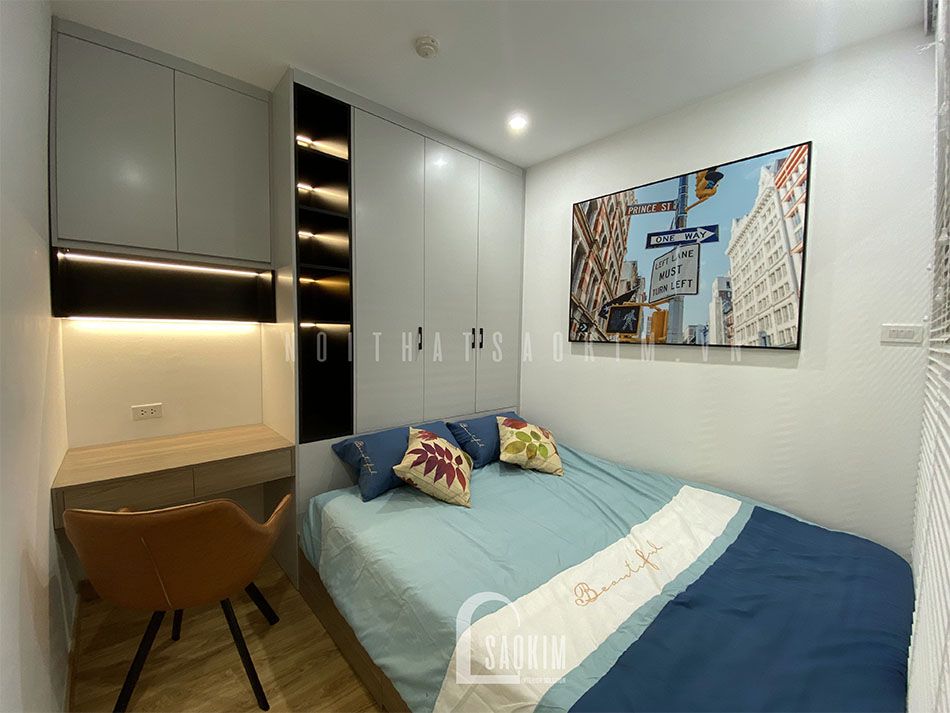 Hệ tủ liền giường được sử dụng nhằn tối ưu không gian phòng ngủ