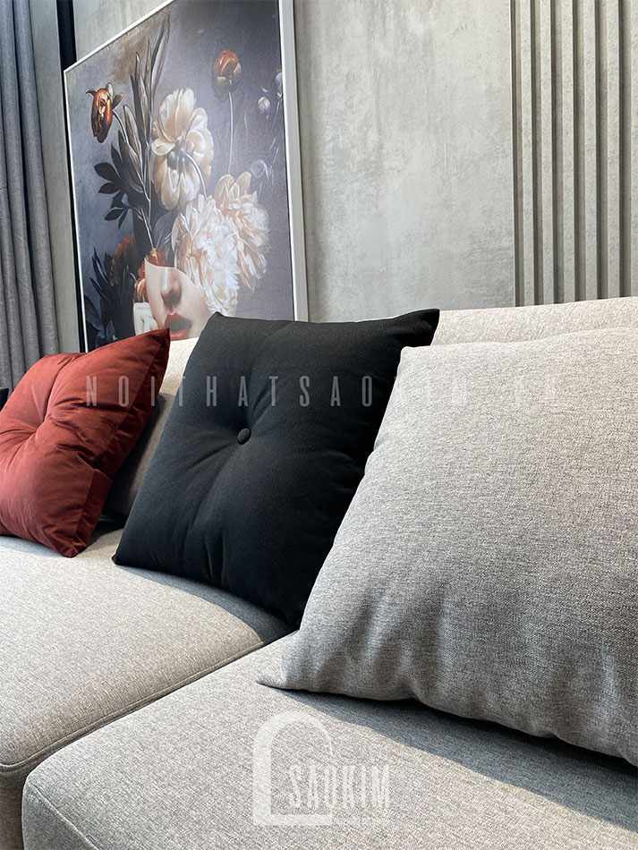 Gối tựa lưng sofa màu sắc đồng nhất màu sofa