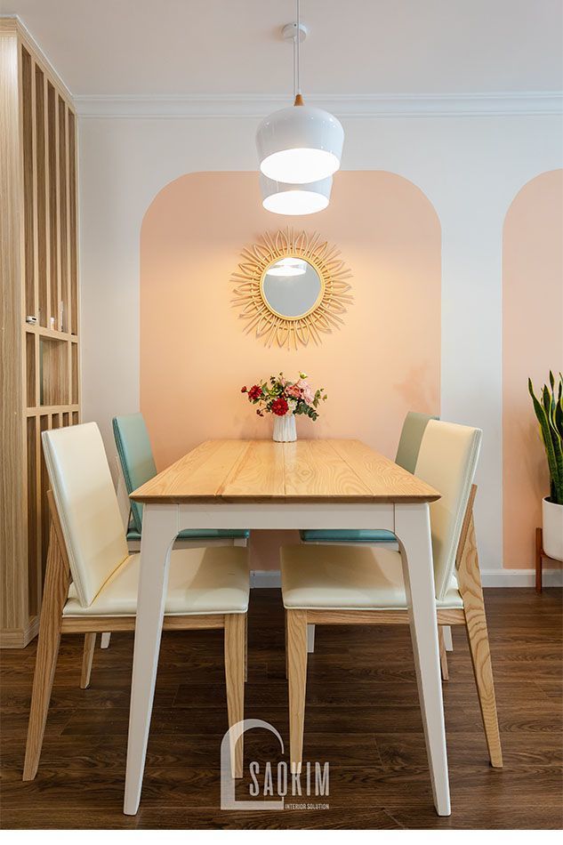 Thiết kế thi công nội thất bàn ăn chung cư Sunshine Garden đẹp nhẹ nhàng, cuốn hút