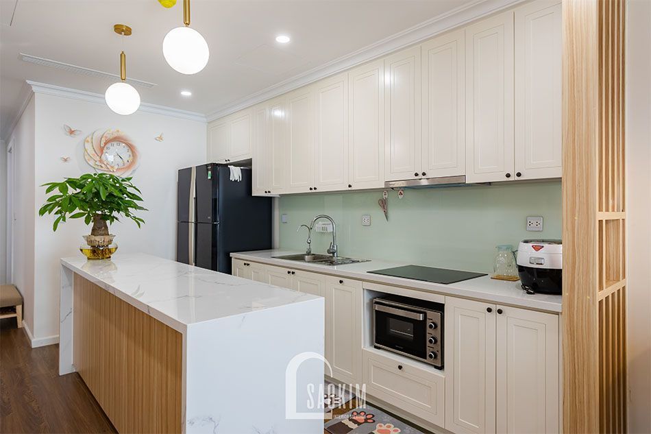 Thiết kế và thi công phòng bếp chung cư Sushine Garden mang vẻ đẹp cuốn hút