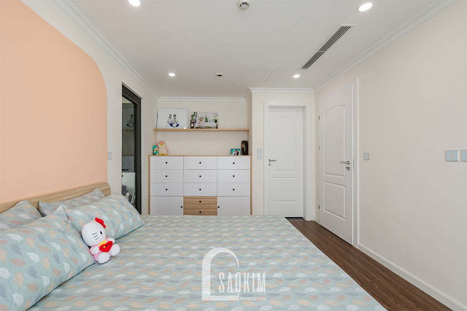 Phòng ngủ gam màu cam pastel ngọt ngào, cuốn hút