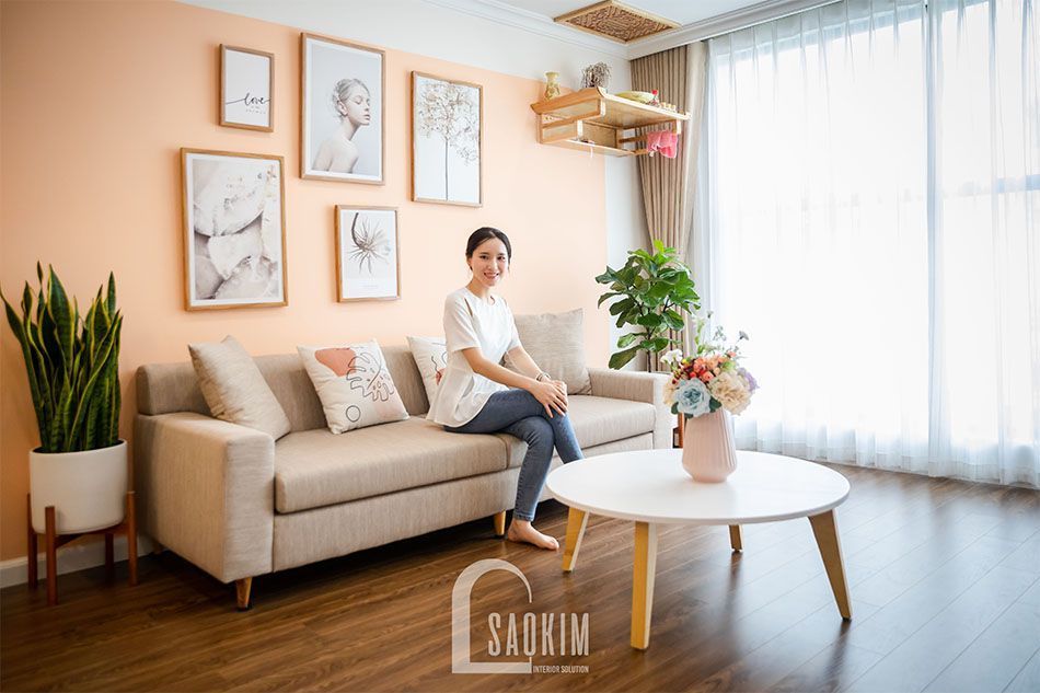 Thi công chung cư Sushine Garden gam màu cam pastel ngọt ngào, cuốn hút