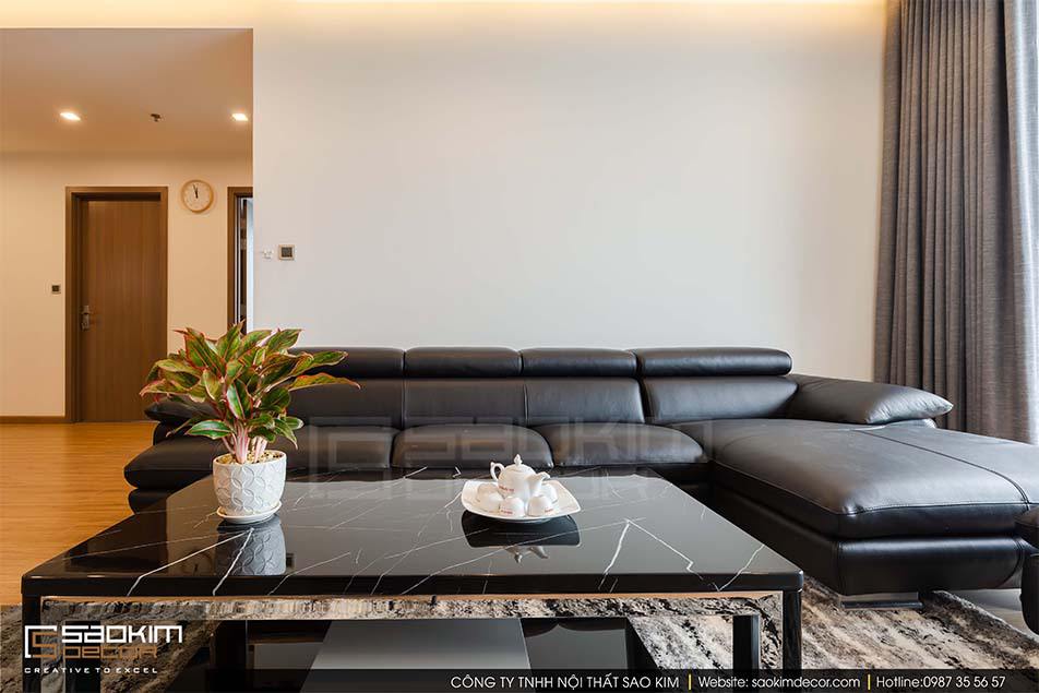 Thiết kế phòng khách chung cư cao cấp Vinhome Metropolis Liễu Giai