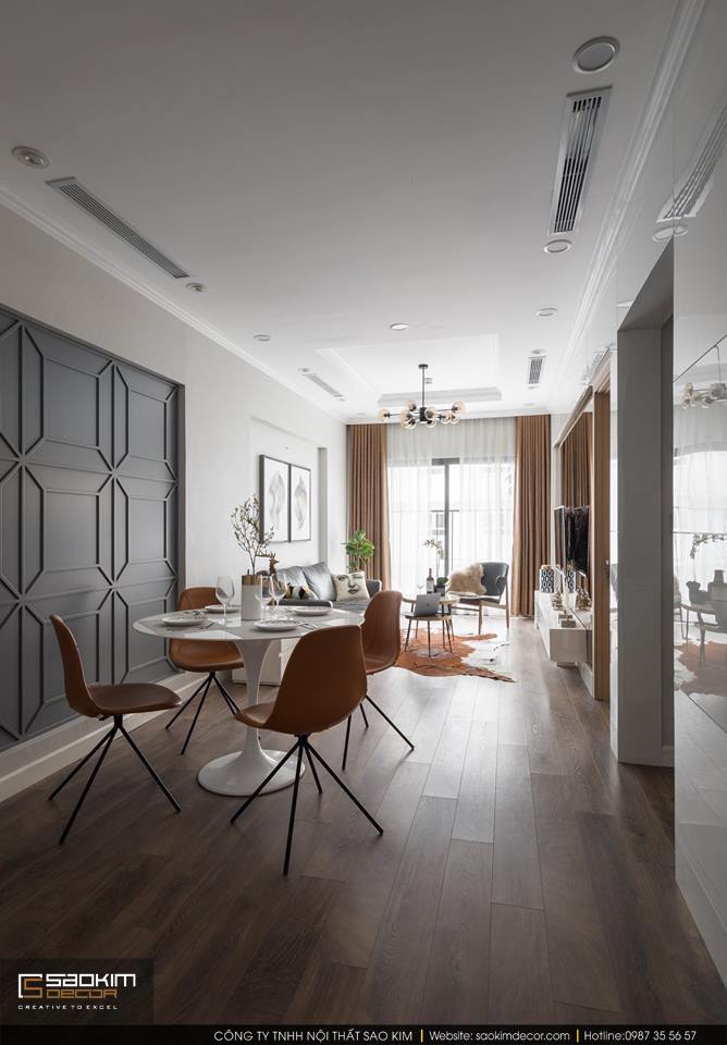 Không gian phòng ăn chung cư Golden West Lê Văn Thiêm