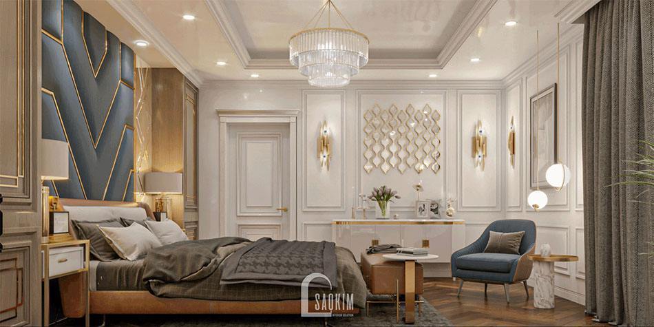 Không gian phòng ngủ mang vẻ đẹp sang trọng, tinh tế