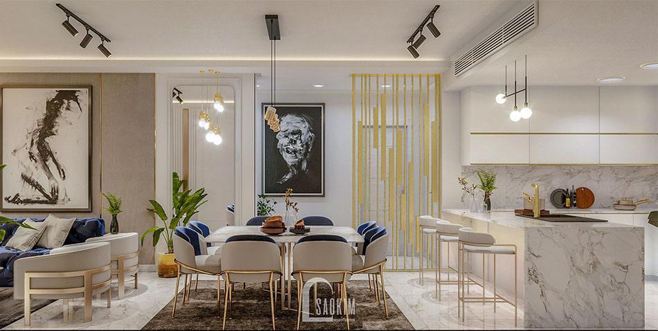 Không gian phòng khách tươi mới, tràn đầy sức sống