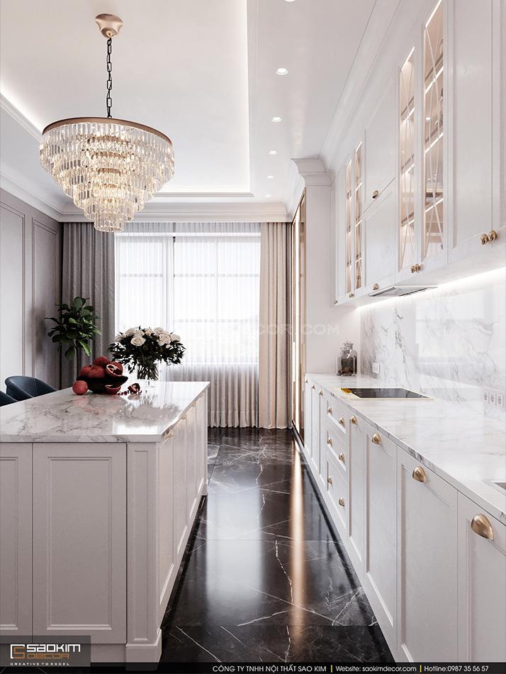 Thiết kế nội phòng bếp biệt thự