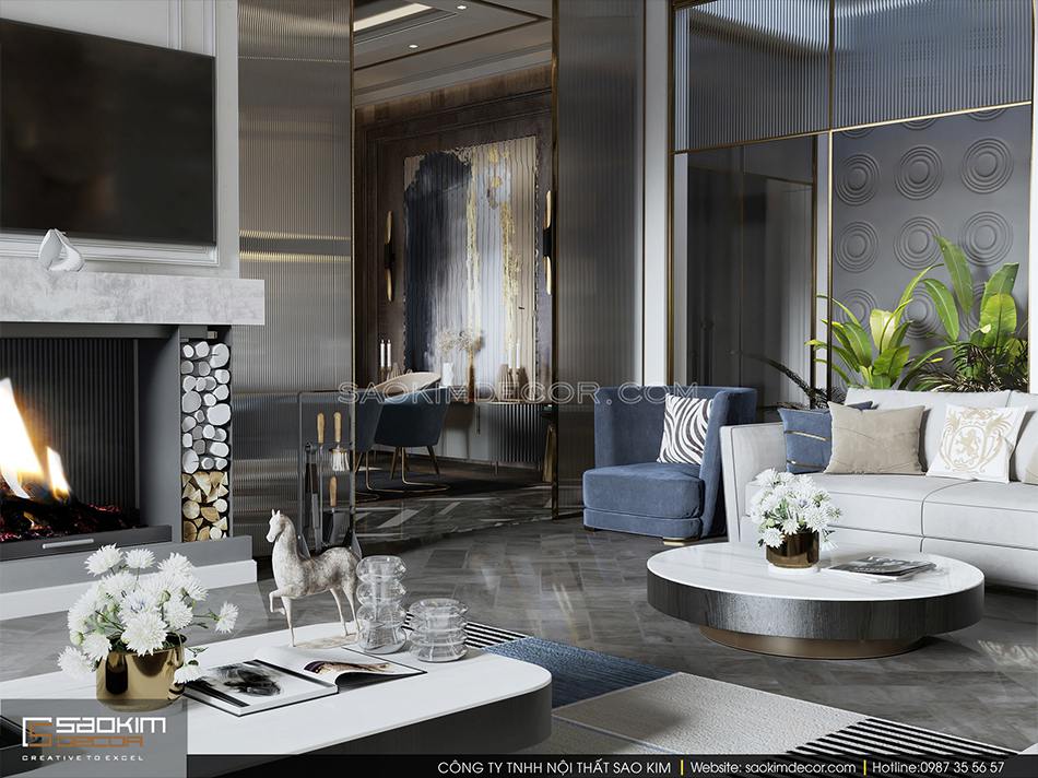 Thiết kế phòng khách biệt thự