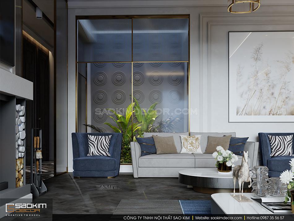 Thiết kế phòng khách biệt thự