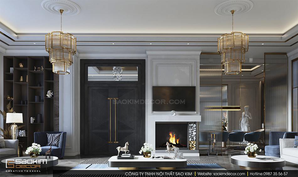 Thiết kế phòng khách biệt thự