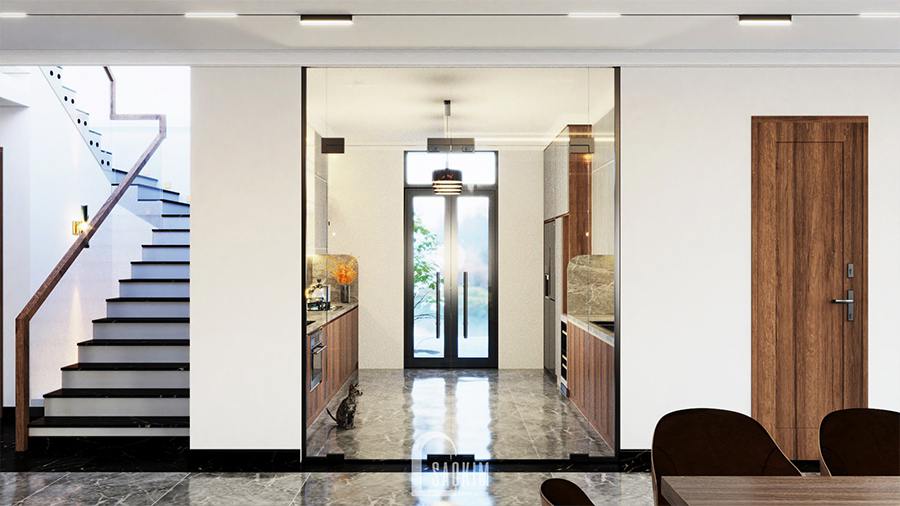 View nhìn từ ngoài vào trong bếp