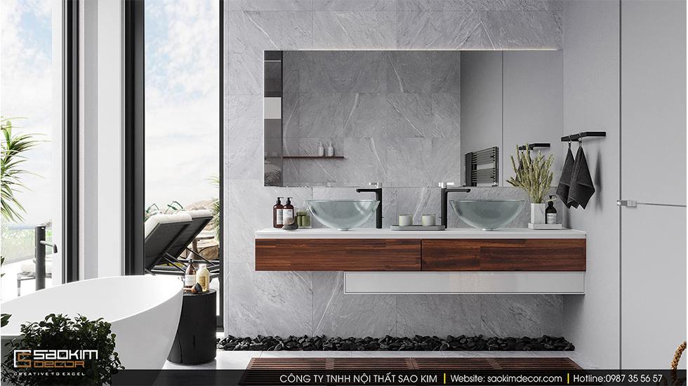 Thiết kế phòng tắm biệt thự sang trọng, hiện đại