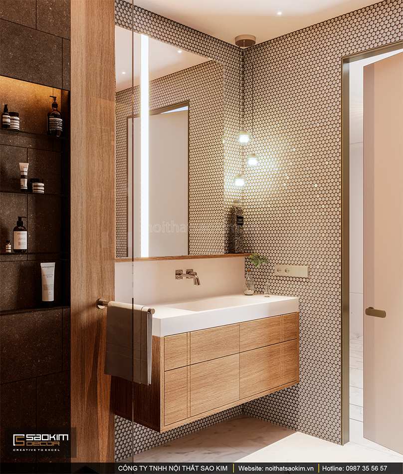 Thiết kế nội thất phòng tắm 2 chung cư cao cấp