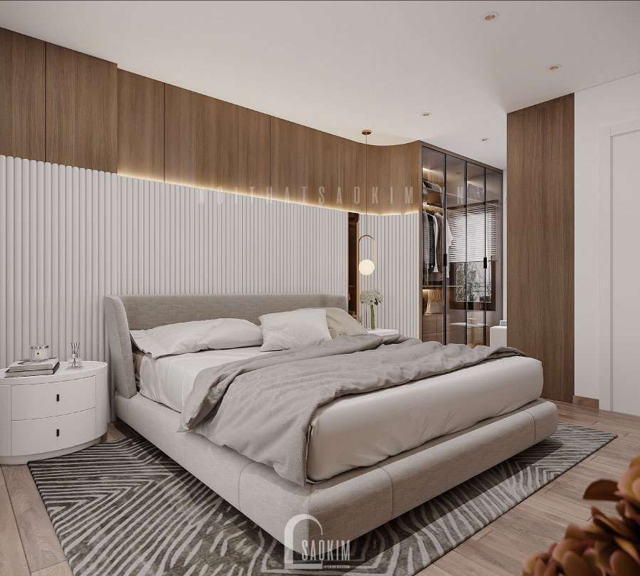 Thiết kế phòng ngủ đầy đủ nội thất đơn giản, trẻ trung không kém phần sang trọng