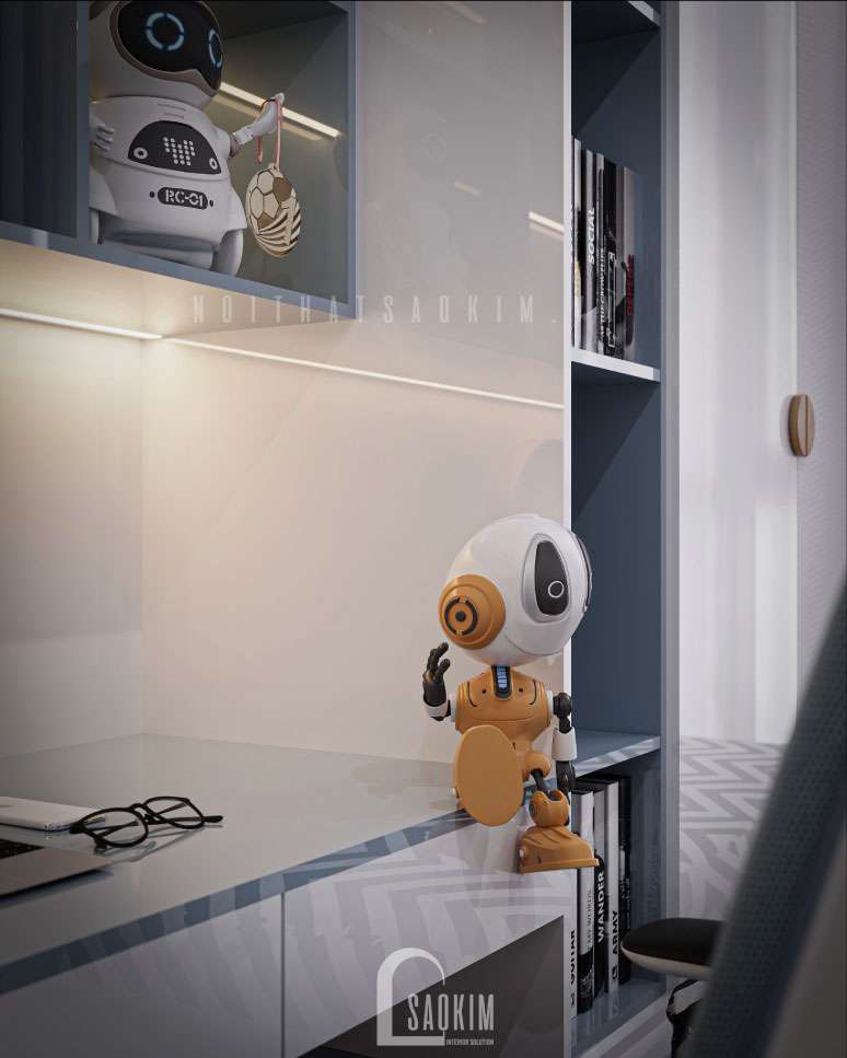 Một góc nhỏ trong phòng ngủ bé tại thiết kế căn hộ chung cư