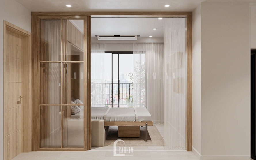 Góc nhìn của phòng khách phụ từ phía trước