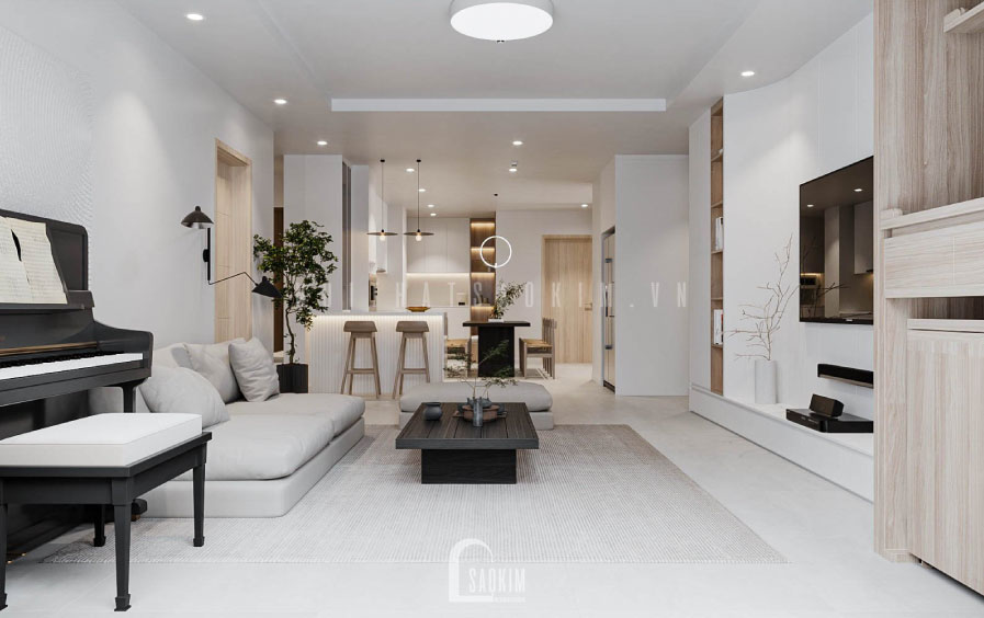 Với thiết kế nội thất chung cư La Casta Văn Phú theo phong cách Japandi khiến cho bất kỳ ai cũng bị cuốn hút vào không gian này