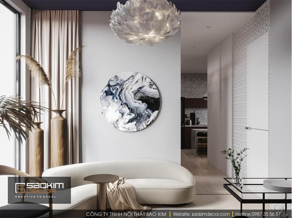 Thiết kế phòng khách chung cư nhỏ Vinhome D'capitale