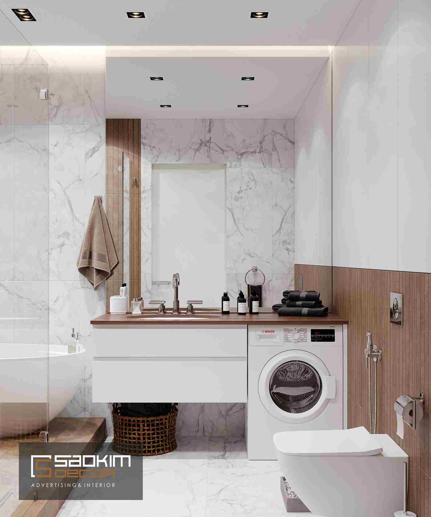 Thiết kế nội thất phòng tắm chung cư TNR Goldmark City