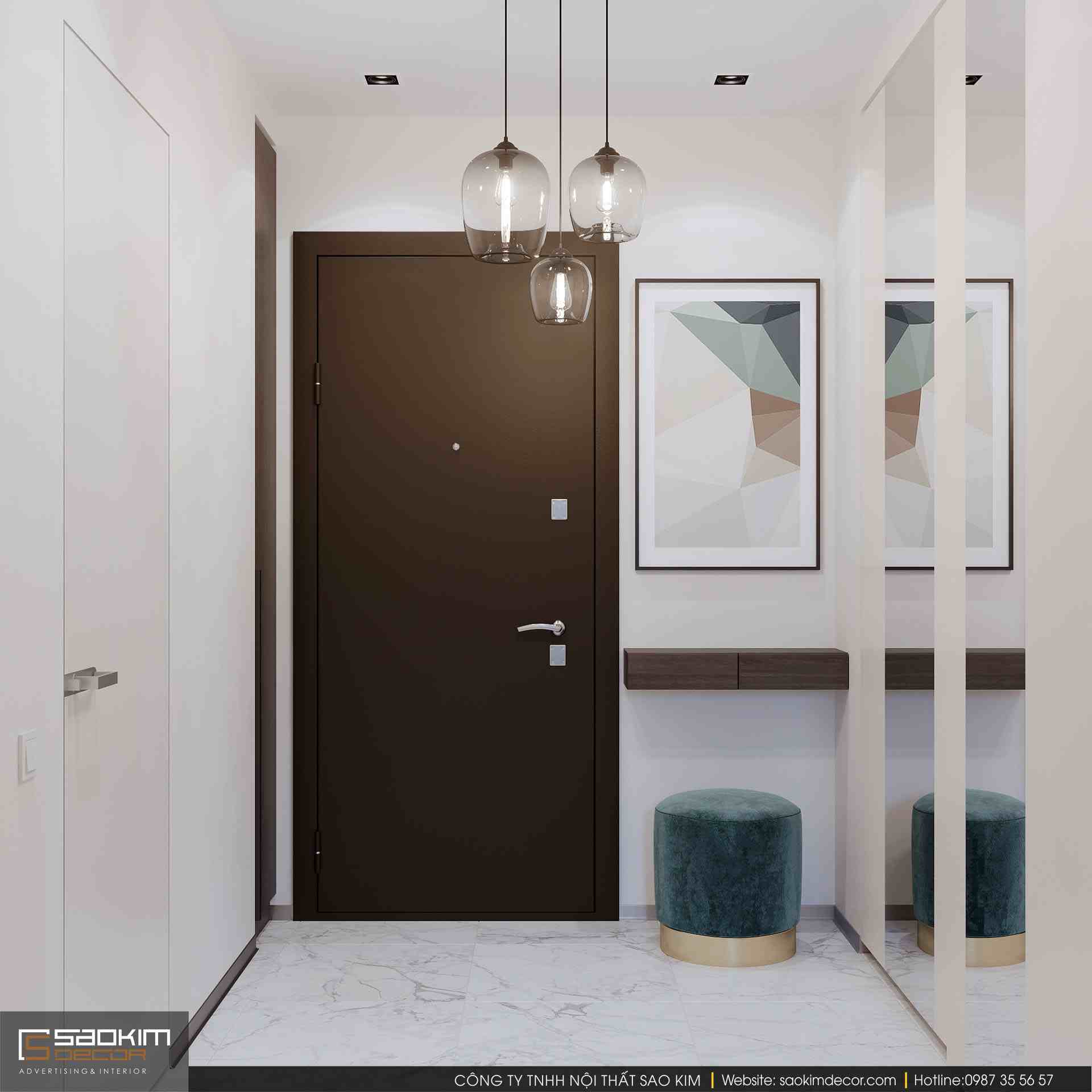 Thiết kế hành lang chung cư hiện đại TNR Goldmark City