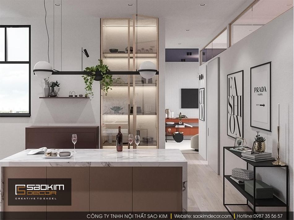 Thiết kế phòng bếp chung cư nhỏ Vinhome D'capitale