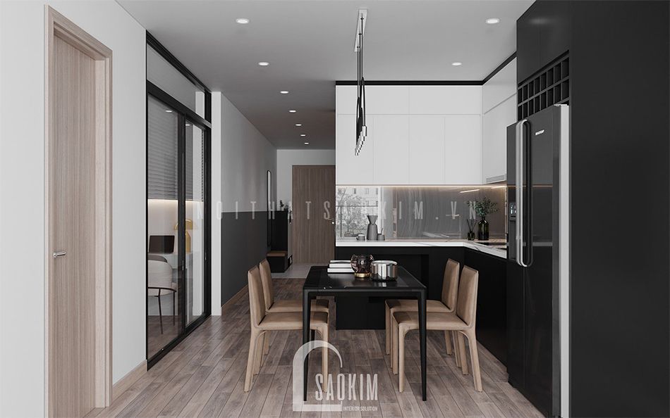 Thiết kế phòng bếp căn hộ chung cư Thiên Niên Kỷ - Hatay Millennium theo phong cách hiện đại
