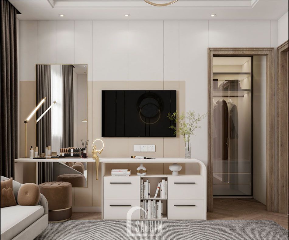 Mẫu thiết kế căn hộ 84m2 2 phòng ngủ chung cư The Zei