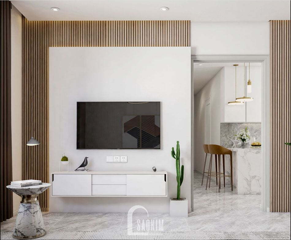 Mẫu thiết kế căn hộ 84m2 2 phòng ngủ chung cư The Zei