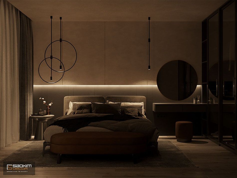 Mẫu thiết kế nội thất phòng ngủ căn hộ chung cư Vinhomes Skylake Phạm Hùng