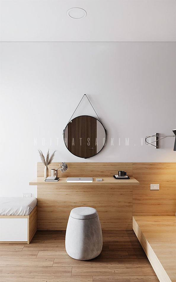 Đèn đa năng được lựa chọn vừa làm đèn cho bàn trang điểm, vừa làm đèn đọc sách khi nằm giường